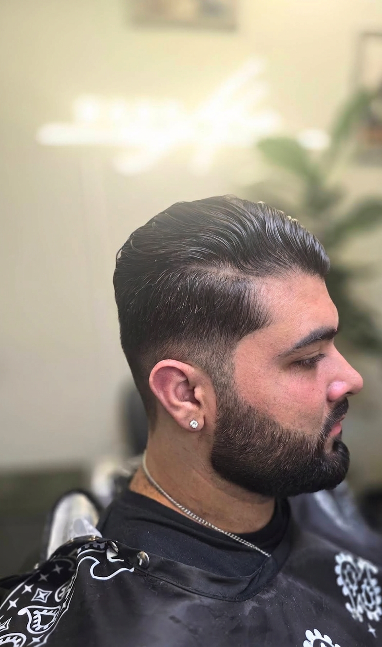 Men's precision haircut in Nassau County
