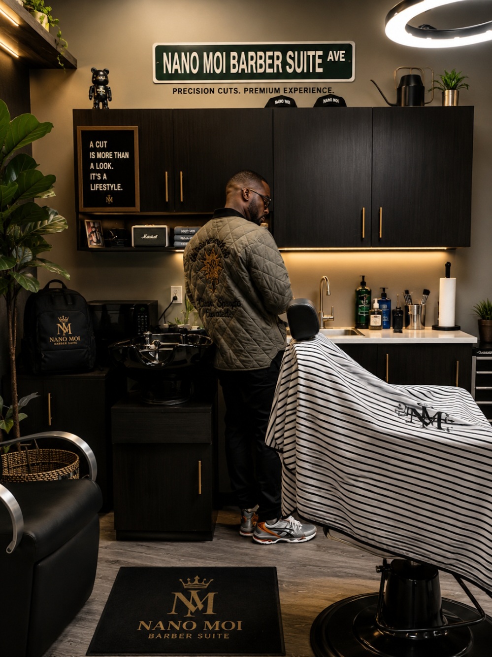 Inside the NaNo Moi private barber suite